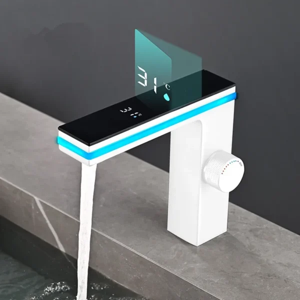 Digital Display Bathroom Basin Faucet Intelligent LED Brass Deck Mounted Washbasin Crane Hot Cold Water Mixer Sink Vanity Tap - Image 9